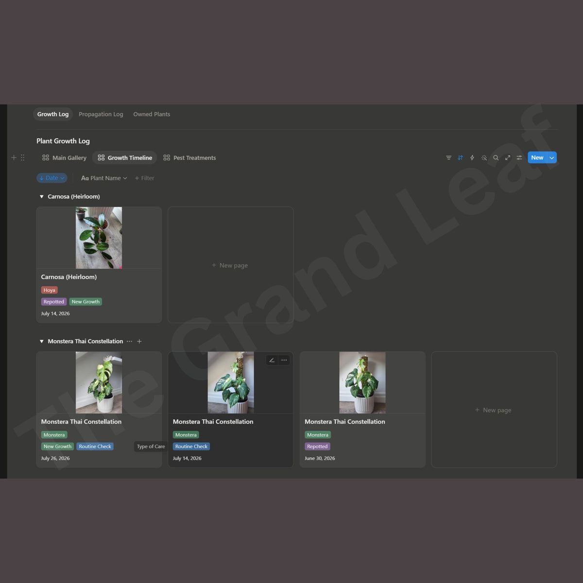 The Plant Collector's Toolkit - Notion Template
