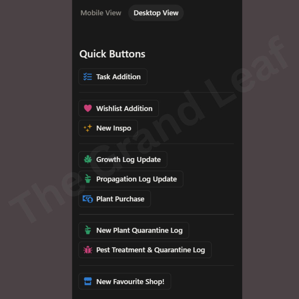 The Plant Collector's Toolkit - Notion Template