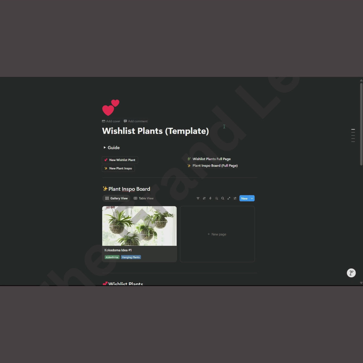The Ultimate Plant Wishlist Tracker — Digital Notion Template